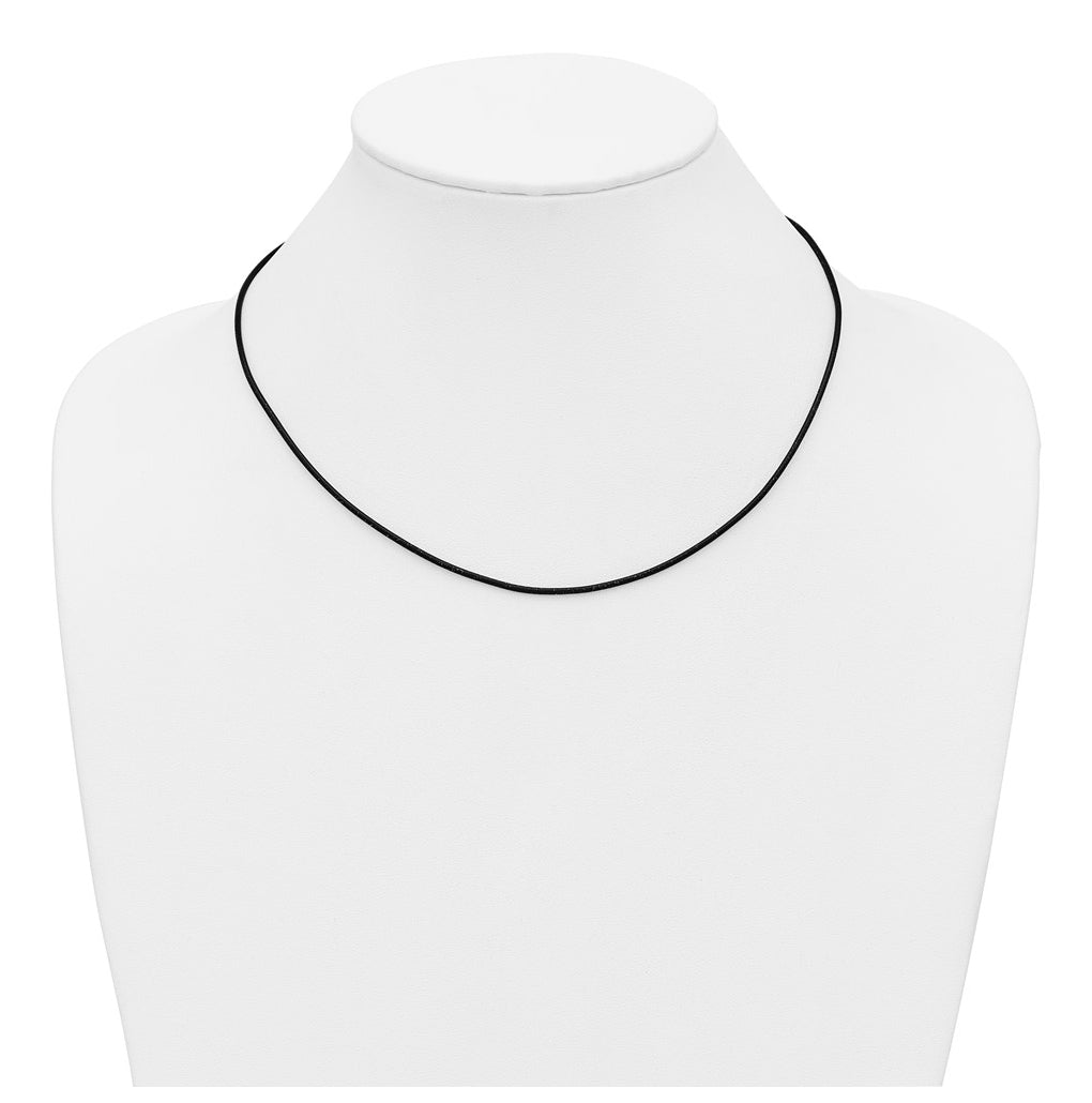 Gold Filled 18in 1.5mm Black Greek Leather Cord Necklace
