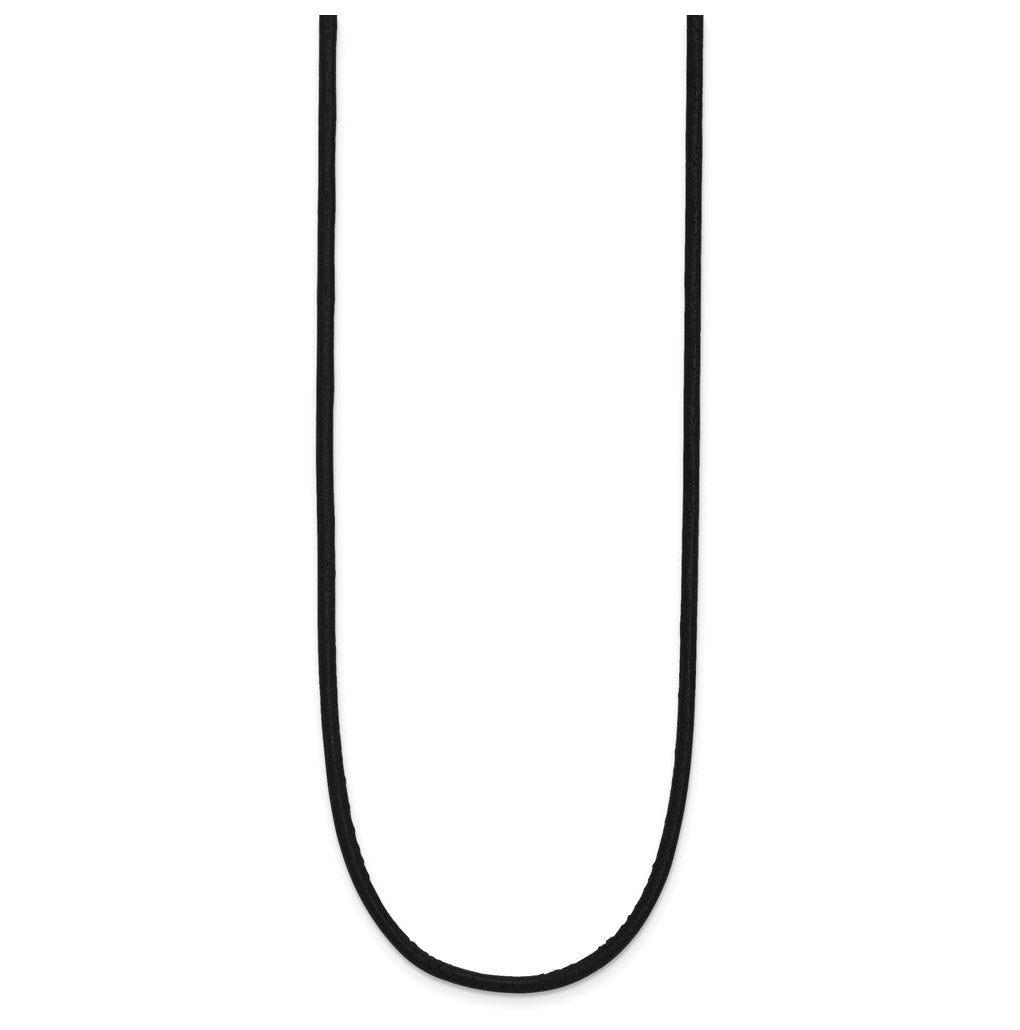 Gold Filled 16inch 2.0mm Black Leather Cord Necklace