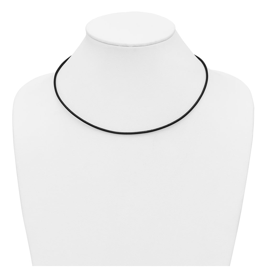 Gold Filled 18inch 2.0mm Black Leather Cord Necklace