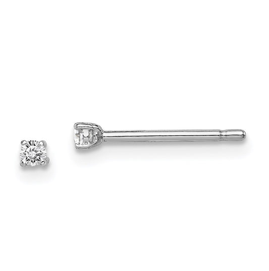 Sterling Silver Madi K Rhodium-plated 2mm Round Cubic Zirconia Children's Stud Earrings