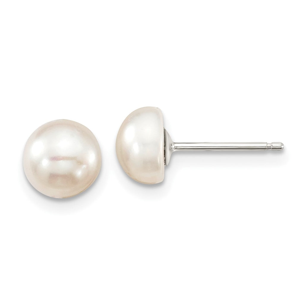 Sterling Silver Rhod-pltd White 6-7mm 3 piece FW Cultured Pearl Set – Elegant Jewelry Gift for Birthday, Anniversary, Engagement, Wedding