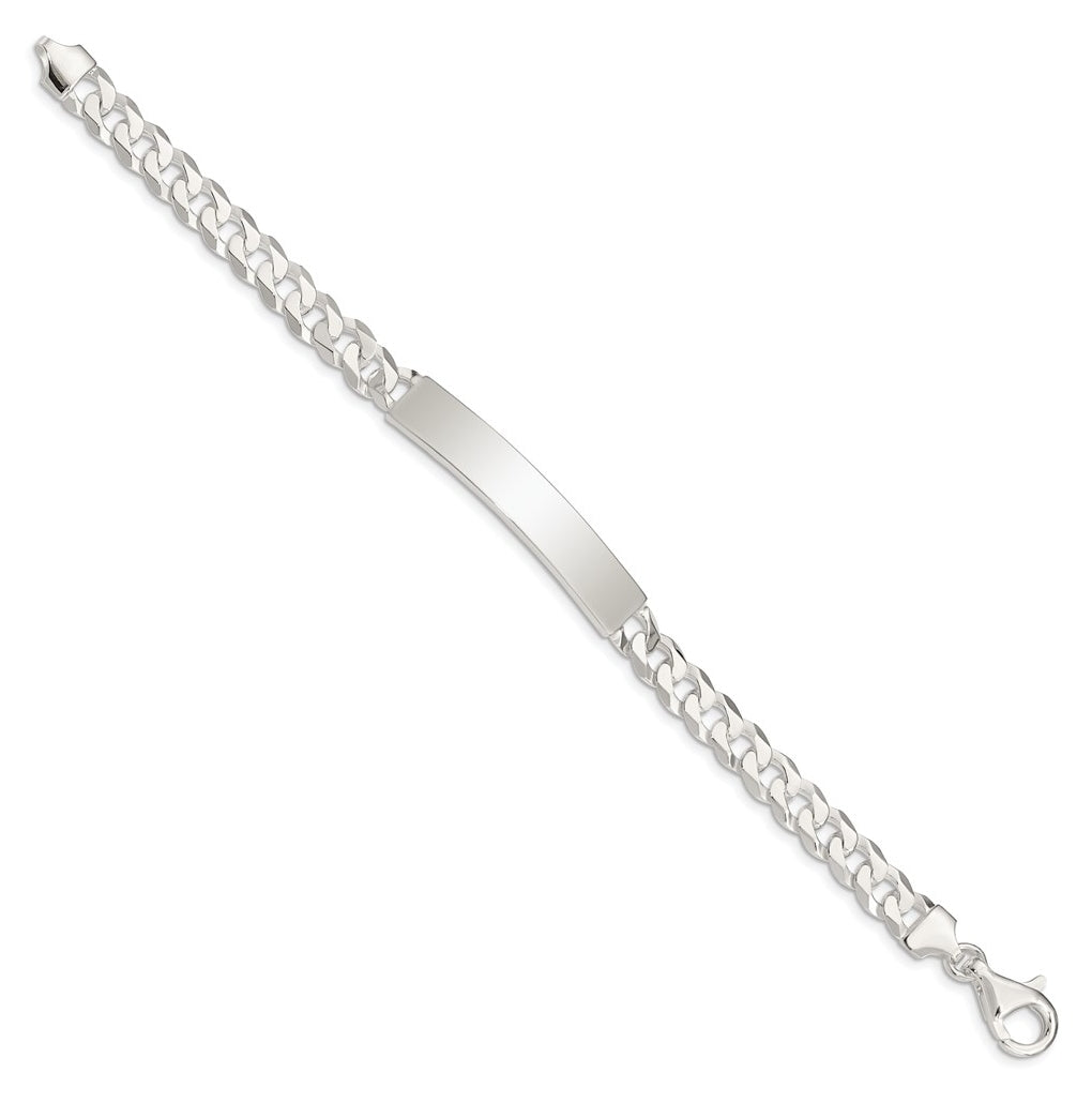 Sterling Silver Curb Link ID Bracelet – Elegant Jewelry Gift for Birthday, Anniversary, Engagement, Wedding