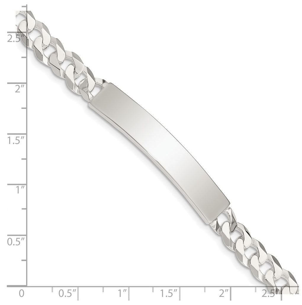 Sterling Silver Curb Link ID Bracelet – Elegant Jewelry Gift for Birthday, Anniversary, Engagement, Wedding