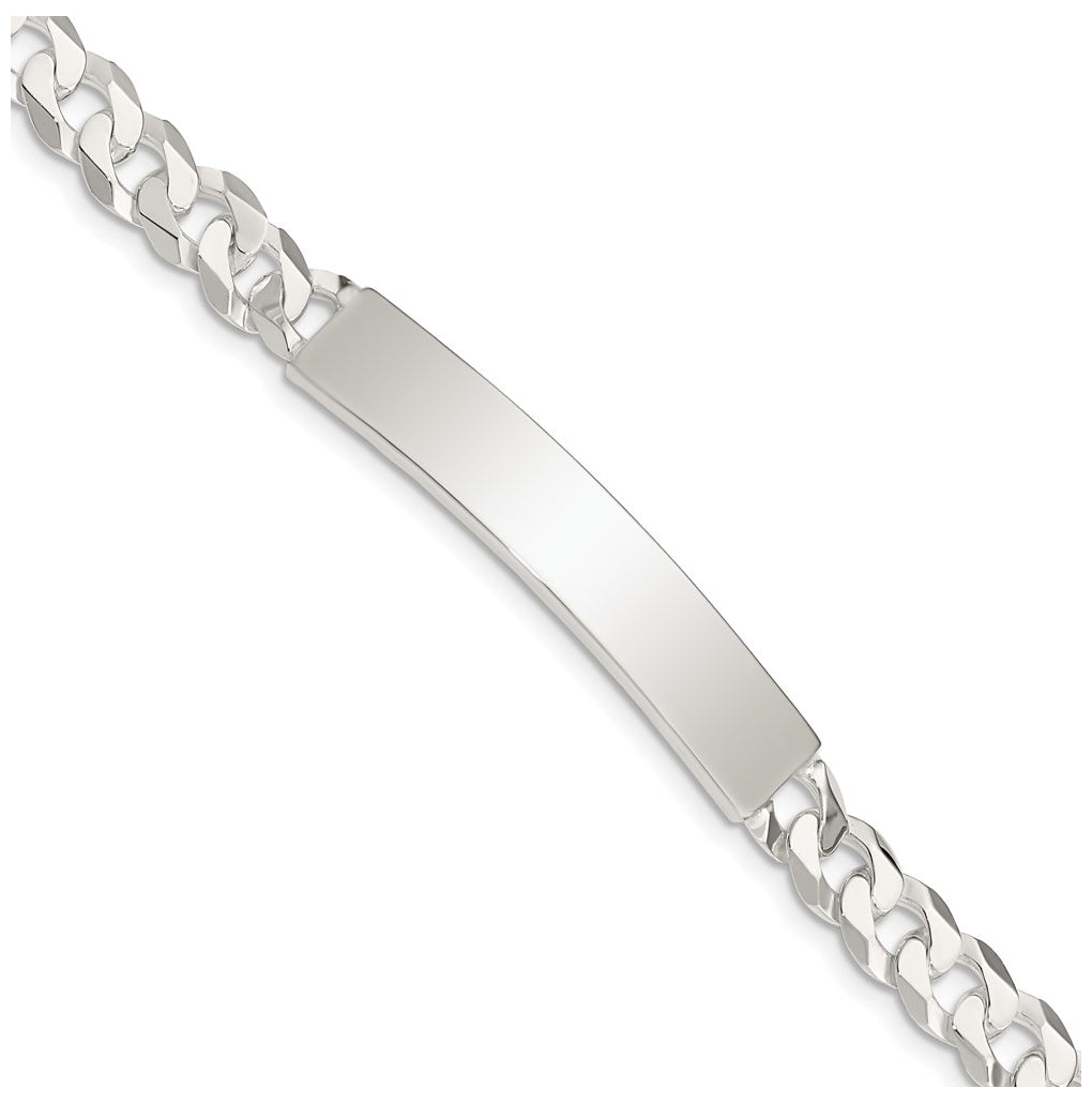 Sterling Silver Curb Link ID Bracelet – Elegant Jewelry Gift for Birthday, Anniversary, Engagement, Wedding