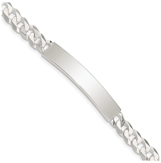 Sterling Silver Curb Link ID Bracelet – Elegant Jewelry Gift for Birthday, Anniversary, Engagement, Wedding