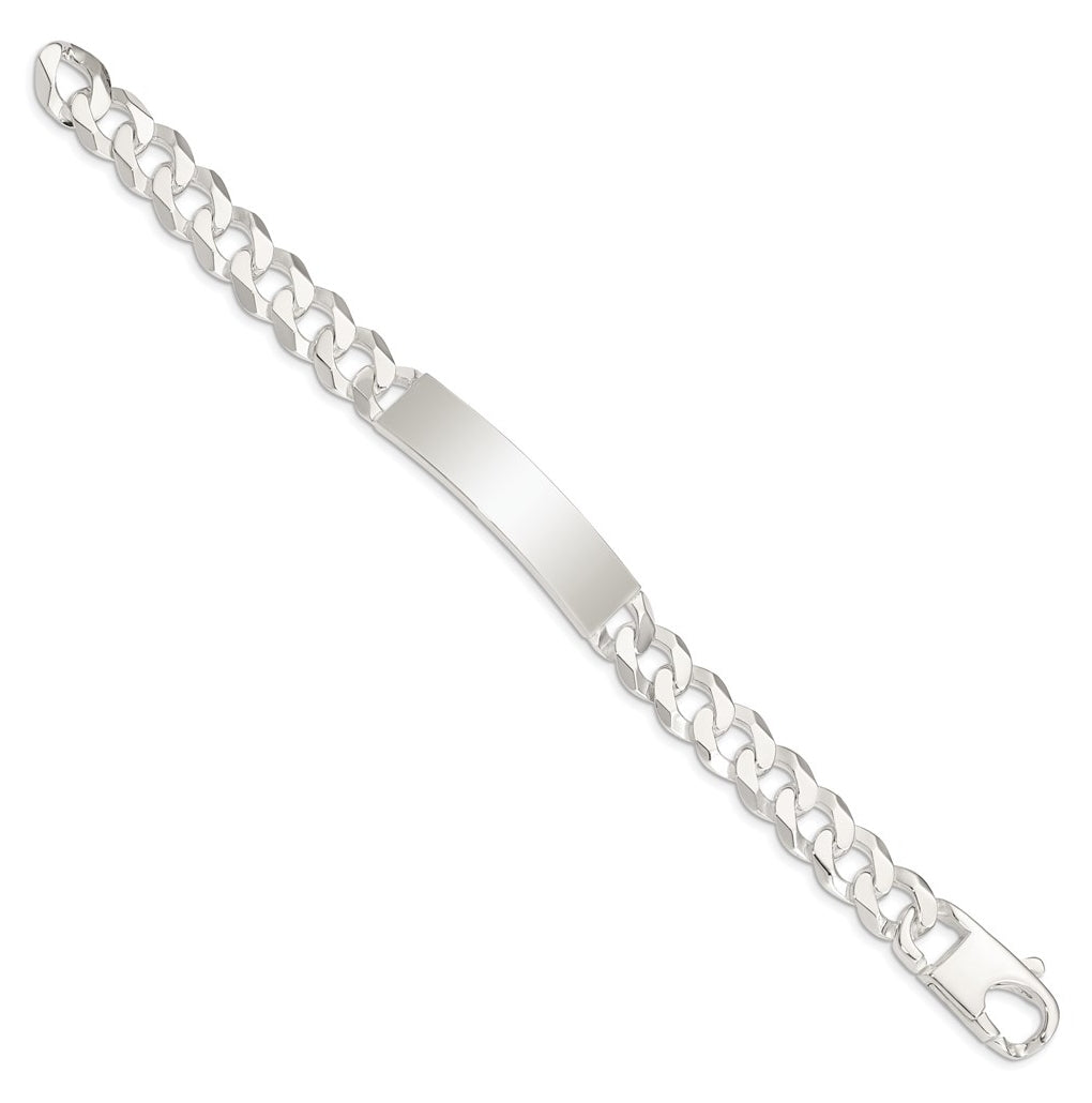 Sterling Silver Curb Link ID Lobster Clasp Bracelet – Elegant Jewelry Gift for Birthday, Anniversary, Engagement, Wedding