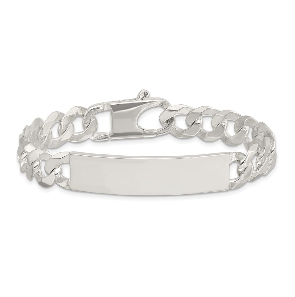 Sterling Silver Curb Link ID Lobster Clasp Bracelet – Elegant Jewelry Gift for Birthday, Anniversary, Engagement, Wedding