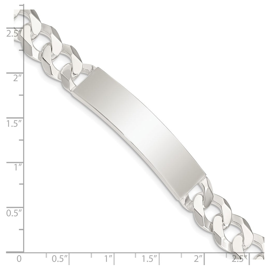Sterling Silver Curb Link ID Lobster Clasp Bracelet – Elegant Jewelry Gift for Birthday, Anniversary, Engagement, Wedding