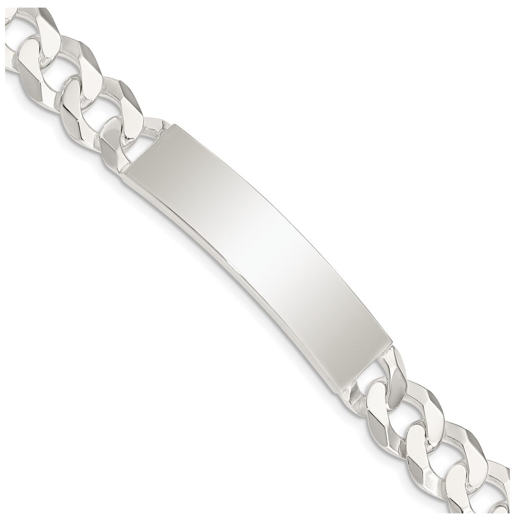 Sterling Silver Curb Link ID Lobster Clasp Bracelet – Elegant Jewelry Gift for Birthday, Anniversary, Engagement, Wedding
