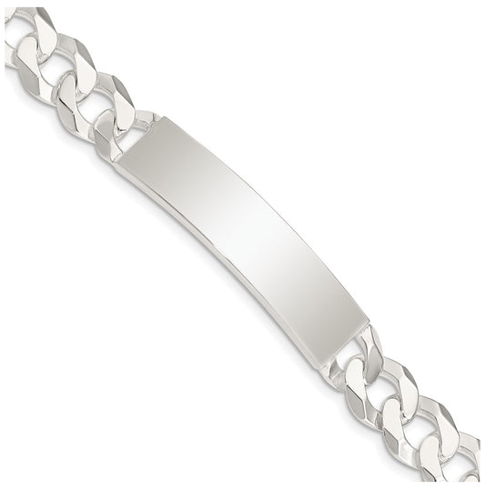 Sterling Silver Curb Link ID Lobster Clasp Bracelet – Elegant Jewelry Gift for Birthday, Anniversary, Engagement, Wedding