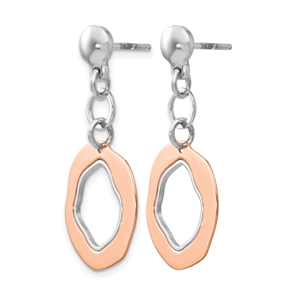 Leslie's Sterling Silver Rose Gold Plated Post Dangle Earrings – Elegant Jewelry Gift for Birthday, Anniversary, Engagement, Wedding