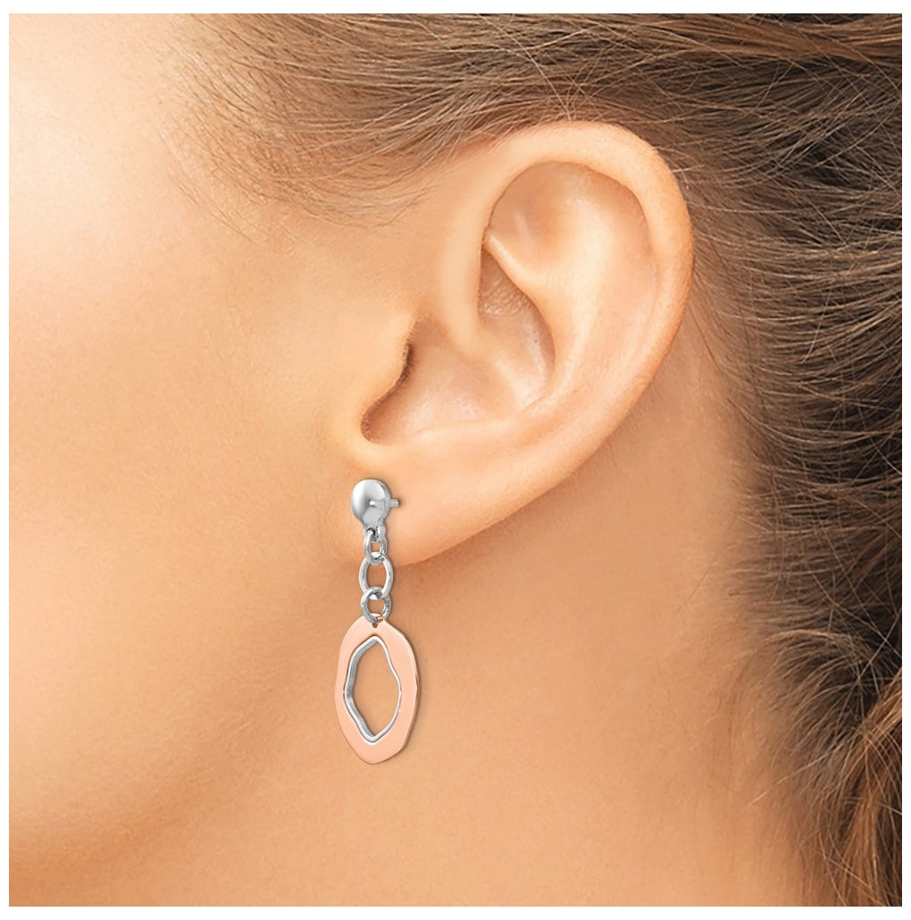 Leslie's Sterling Silver Rose Gold Plated Post Dangle Earrings – Elegant Jewelry Gift for Birthday, Anniversary, Engagement, Wedding