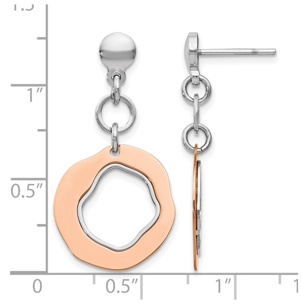 Leslie's Sterling Silver Rose Gold Plated Post Dangle Earrings – Elegant Jewelry Gift for Birthday, Anniversary, Engagement, Wedding