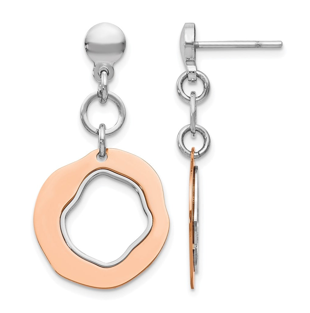 Leslie's Sterling Silver Rose Gold Plated Post Dangle Earrings – Elegant Jewelry Gift for Birthday, Anniversary, Engagement, Wedding