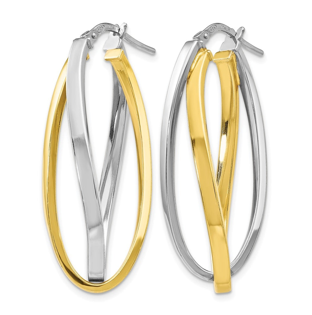 Leslie's Sterling Silver Gold-tone Polished Hoop Earrings – Elegant Jewelry Gift for Birthday, Anniversary, Engagement, Wedding
