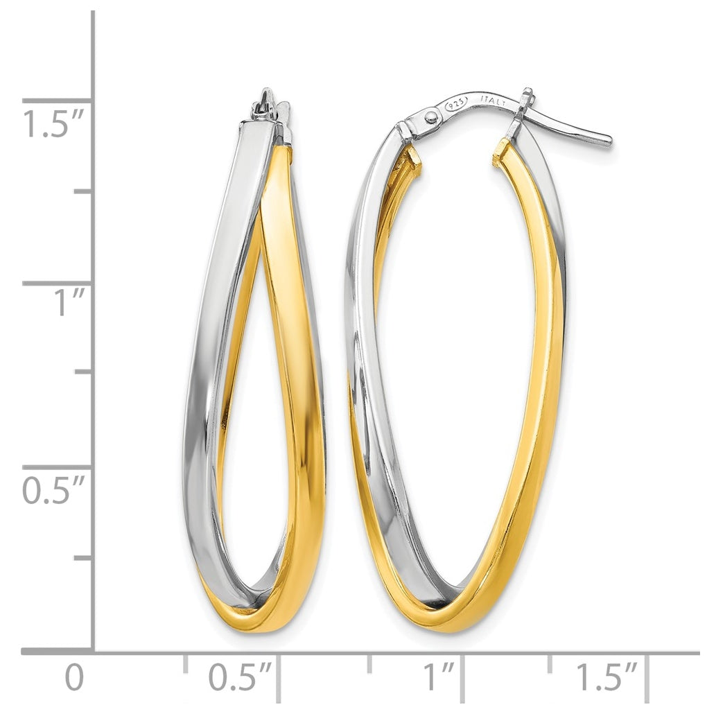 Leslie's Sterling Silver Gold-tone Polished Hoop Earrings – Elegant Jewelry Gift for Birthday, Anniversary, Engagement, Wedding