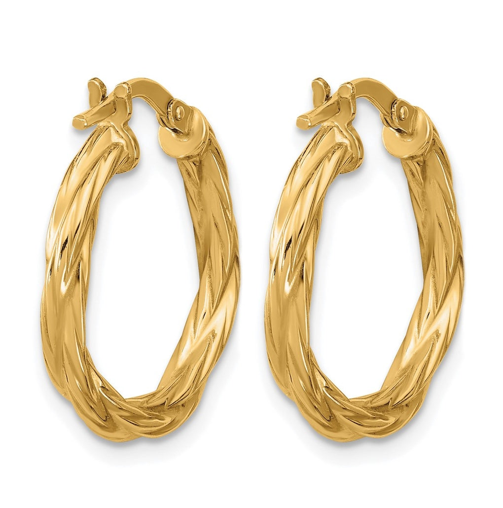 Sterling Silver Gold-plated Polished Twisted Hoop Earrings