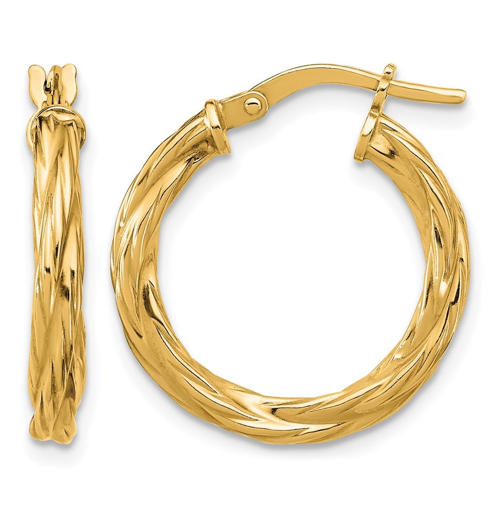 Sterling Silver Gold-plated Polished Twisted Hoop Earrings
