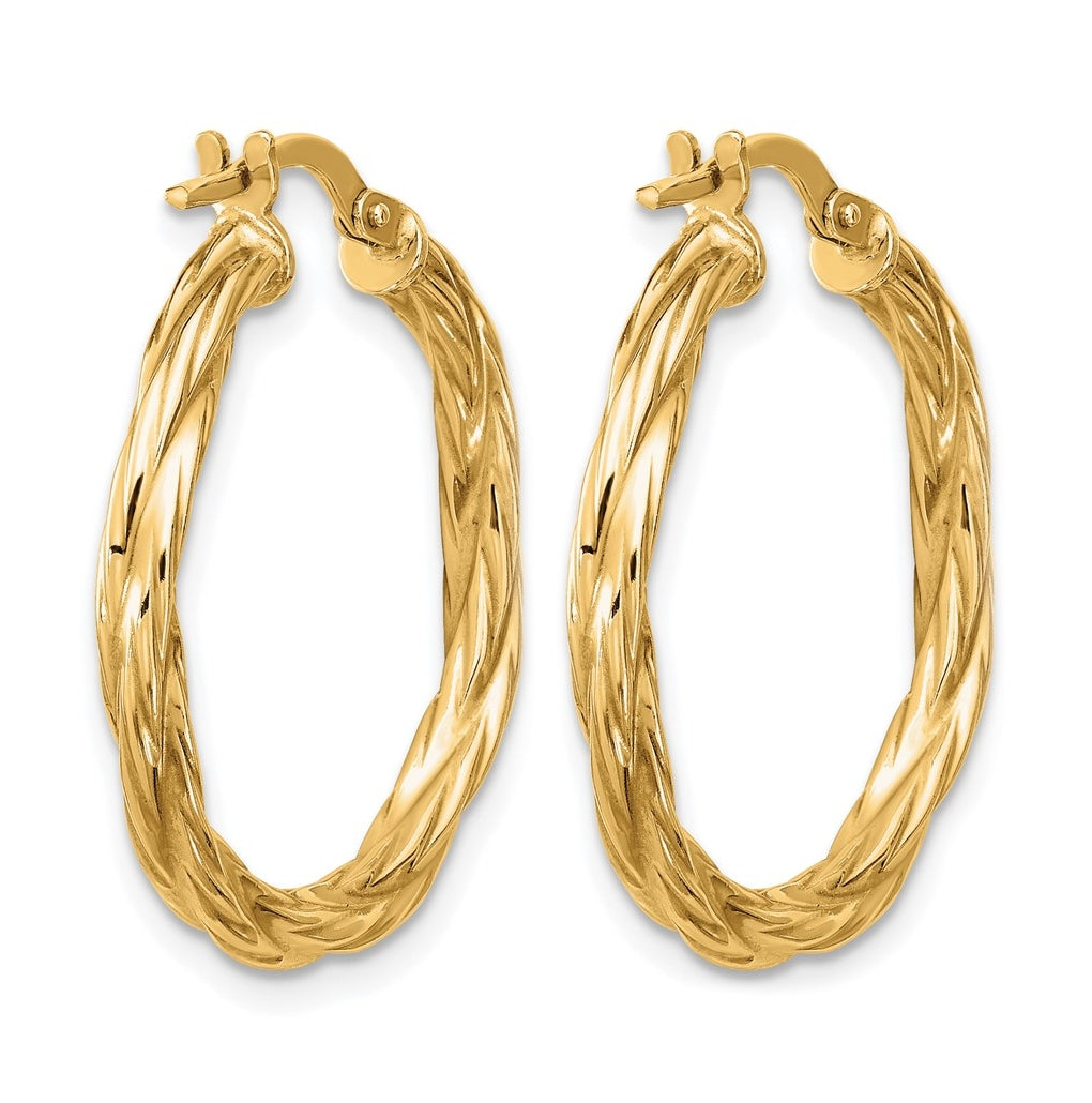 Sterling Silver Gold-plated Polished Twisted Hoop Earrings