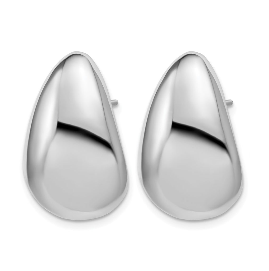 Sterling Silver Rhodium-Plated Polished Fancy Omega Back Earrings