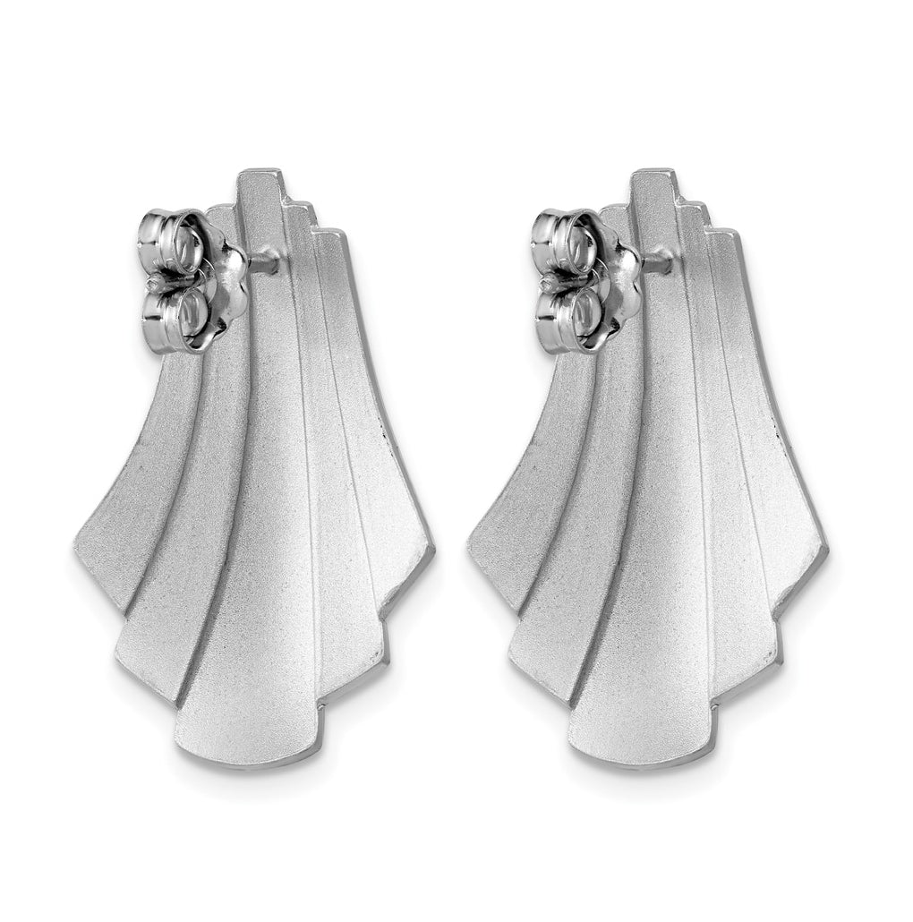 Sterling Silver Rhodium-Plated Polished Fancy Post Earrings