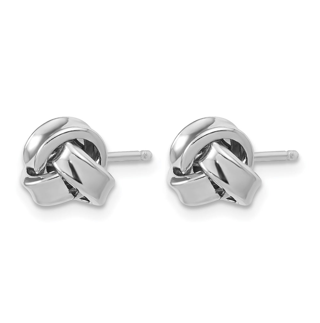 Sterling Silver RH-plated Polished Love Knot Post Earrings