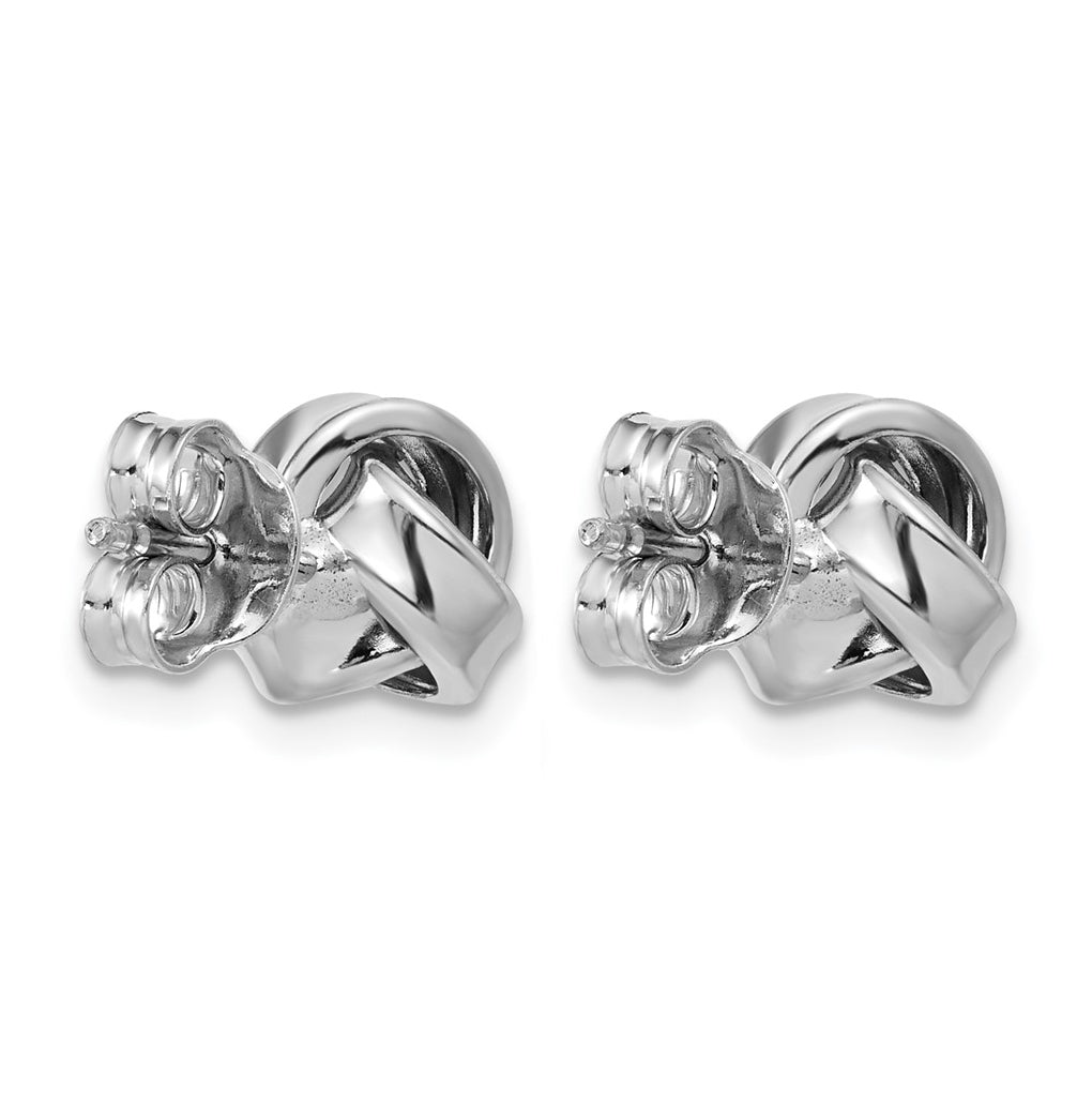 Sterling Silver RH-plated Polished Love Knot Post Earrings