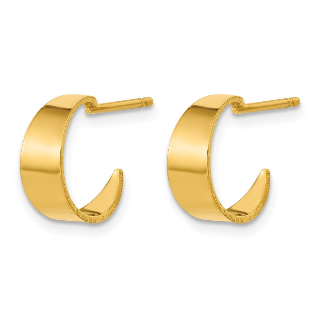 Sterling Silver Gold-tone Polished C-Hoop Post Earrings