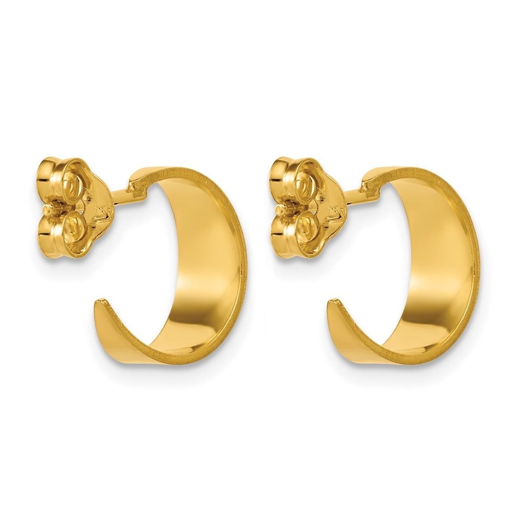 Sterling Silver Gold-tone Polished C-Hoop Post Earrings