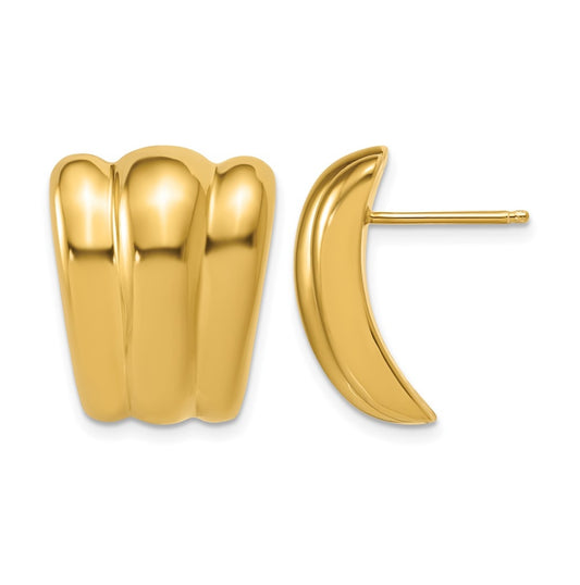 Sterling Silver Gold-tone Polished Fancy Post Earrings