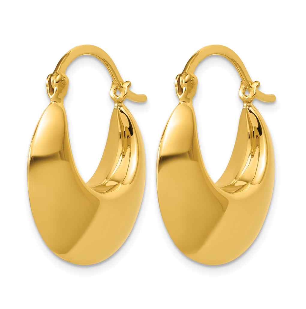 Sterling Silver Gold-tone Polished Hoop Earrings