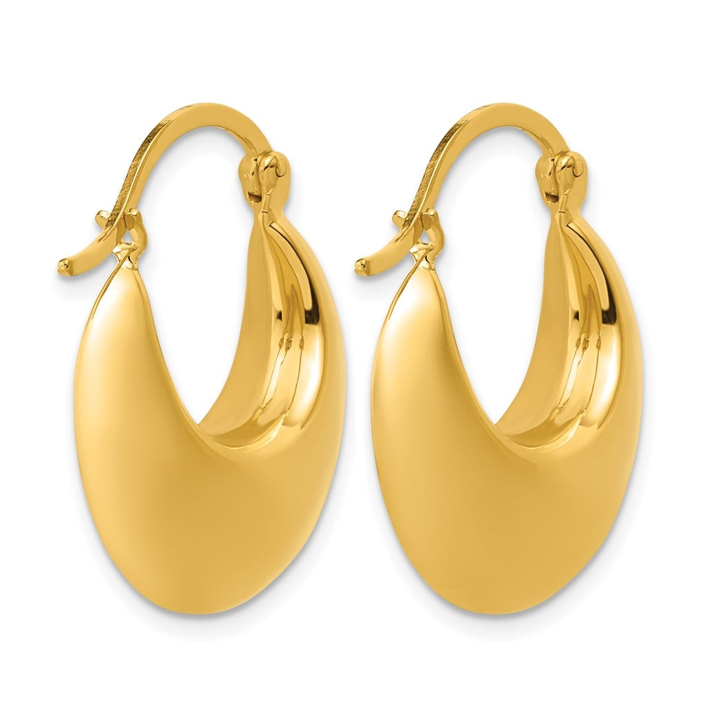 Sterling Silver Gold-tone Polished Hoop Earrings