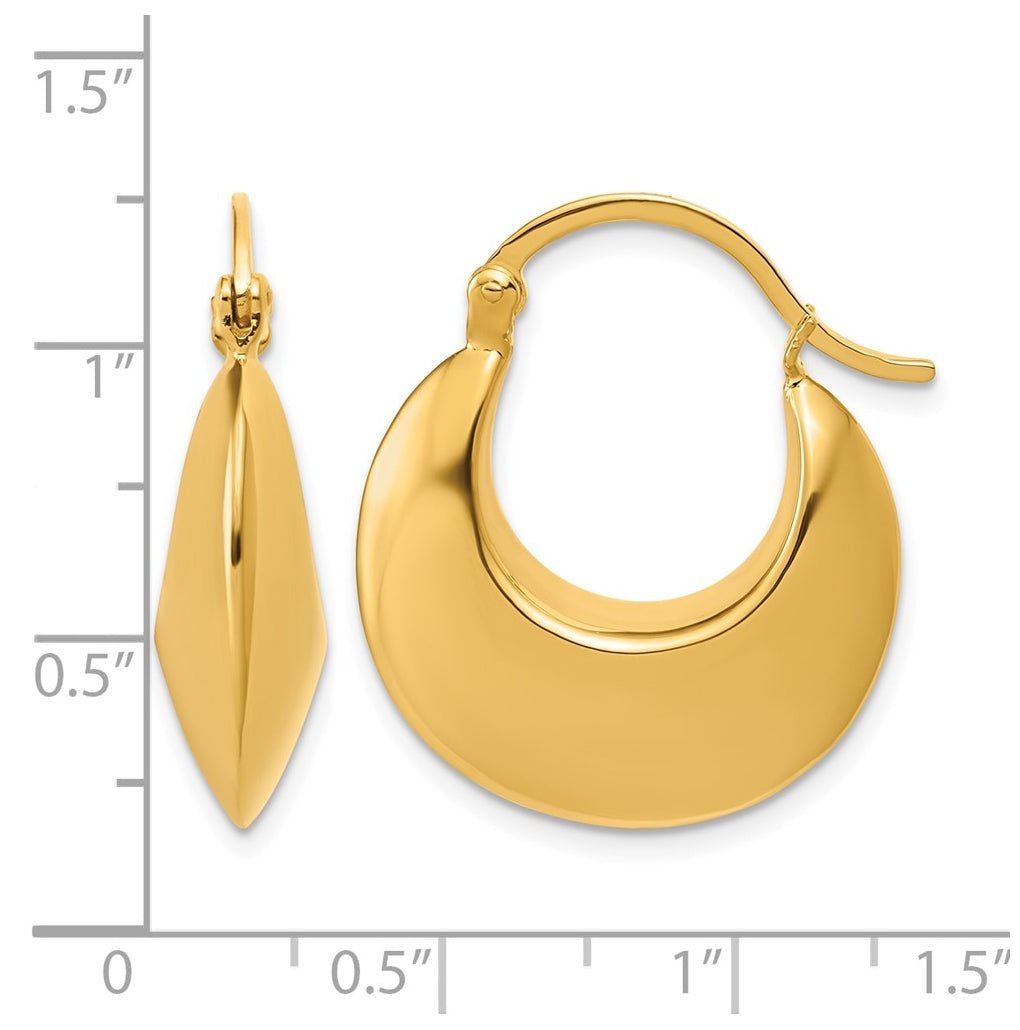Sterling Silver Gold-tone Polished Hoop Earrings