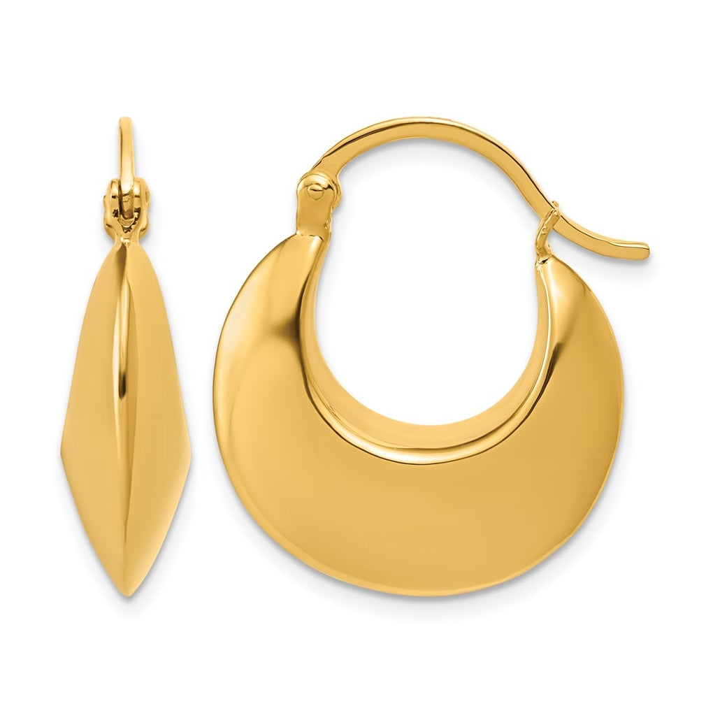 Sterling Silver Gold-tone Polished Hoop Earrings