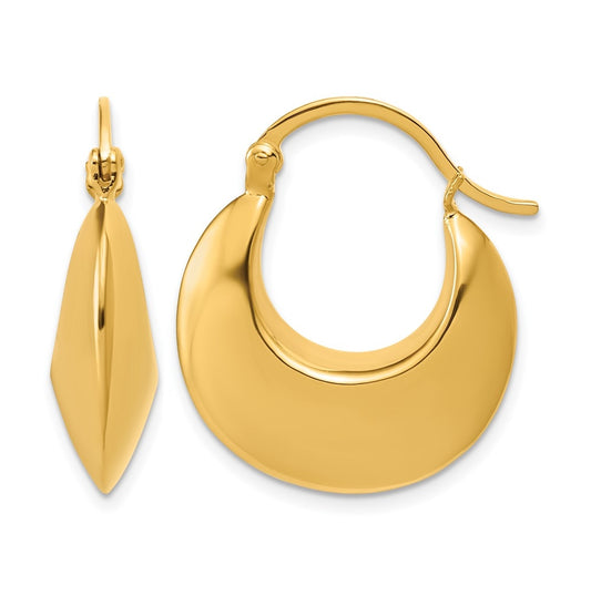 Sterling Silver Gold-tone Polished Hoop Earrings