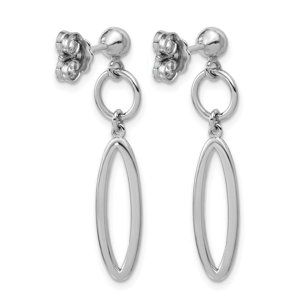 Sterling Silver RH-plated pol. Geometric Dangle Post Earrings
