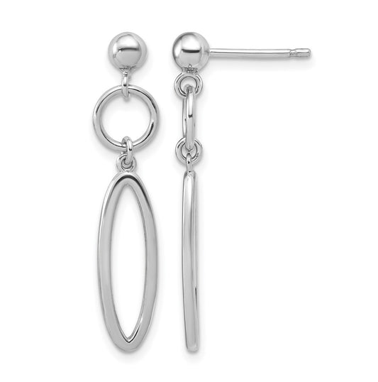 Sterling Silver RH-plated pol. Geometric Dangle Post Earrings