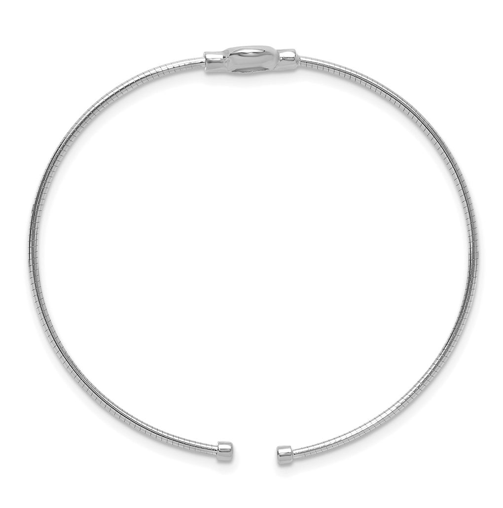 Sterling Silver RH-plated Polished Opal Cuff Bracelet