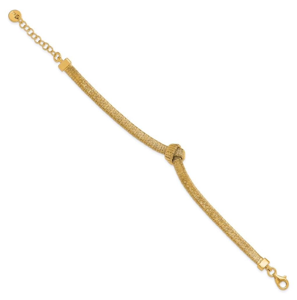 Sterling Silver Gold-plated Wrapped Knot w/1in ext. Bracelet