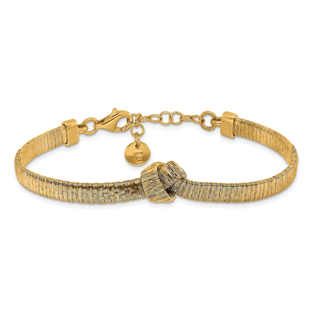 Sterling Silver Gold-plated Wrapped Knot w/1in ext. Bracelet