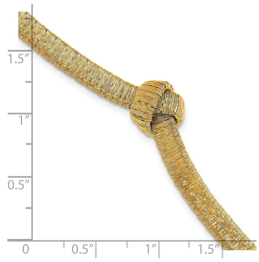 Sterling Silver Gold-plated Wrapped Knot w/1in ext. Bracelet