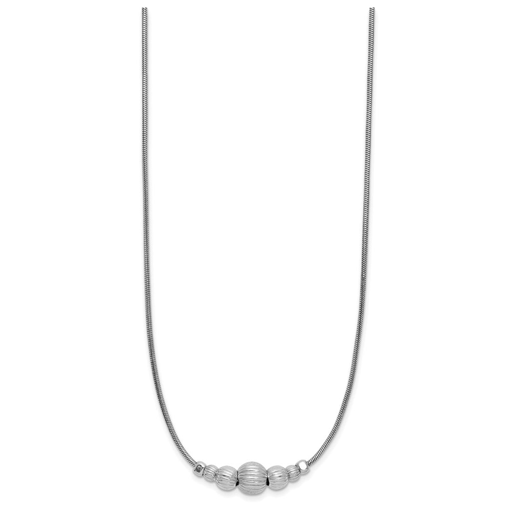 Sterling Silver Rhodium-Plated with Beads Necklace