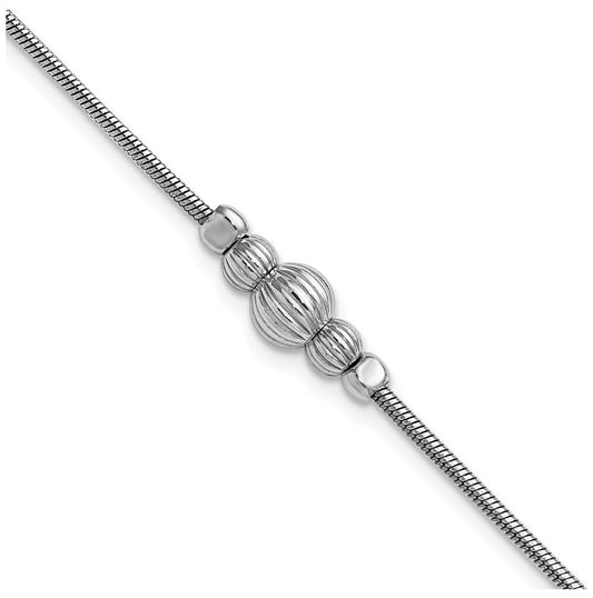Sterling Silver Rhodium-Plated with Beads Bracelet