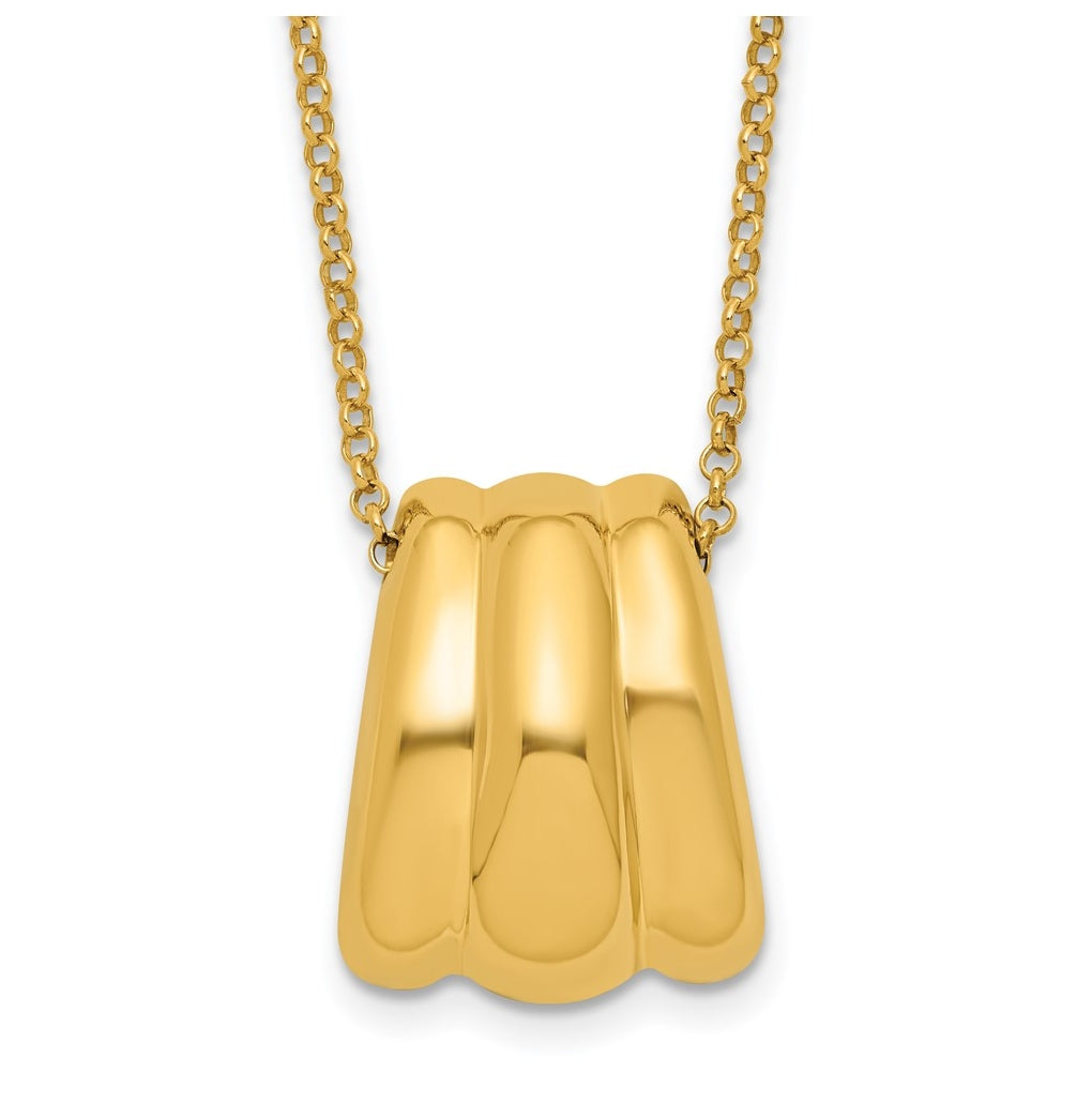 Sterling Silver Gold-tone Polished Fancy w/2in ext. Necklace