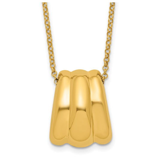 Sterling Silver Gold-tone Polished Fancy w/2in ext. Necklace