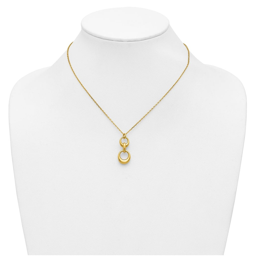 Sterling Silver Gold-tone Polished Fancy w/1in ext. Necklace