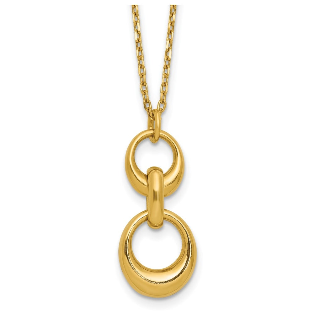 Sterling Silver Gold-tone Polished Fancy w/1in ext. Necklace