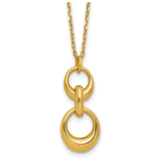 Sterling Silver Gold-tone Polished Fancy w/1in ext. Necklace
