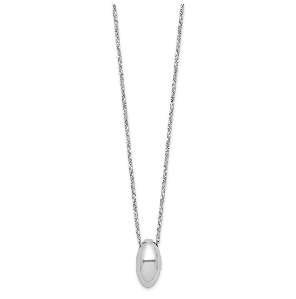 Sterling Silver RH-plated Polished Fancy w/2in ext. Necklace