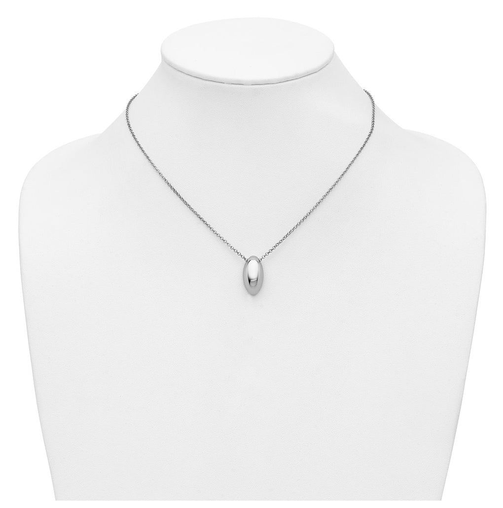 Sterling Silver RH-plated Polished Fancy w/2in ext. Necklace